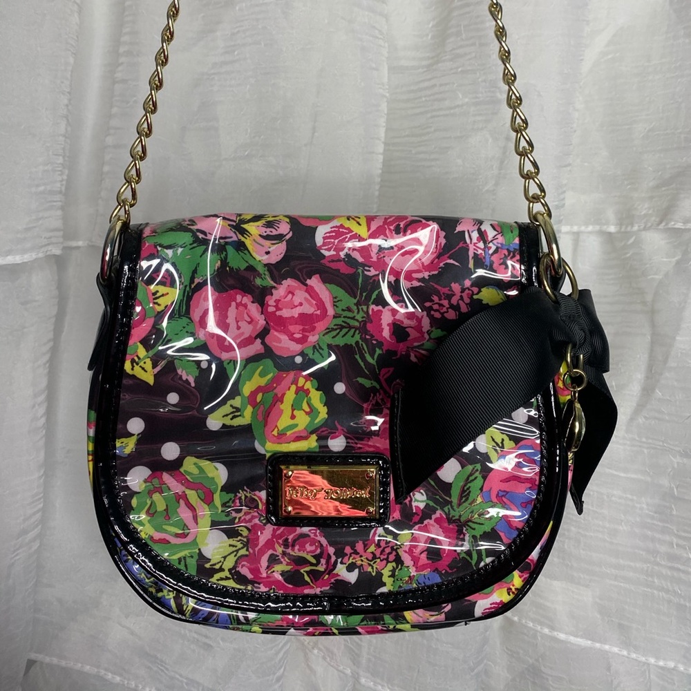 BETSEY JOHNSON FLORAL CROSSBODY BAG
